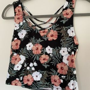 Crop floral tank
